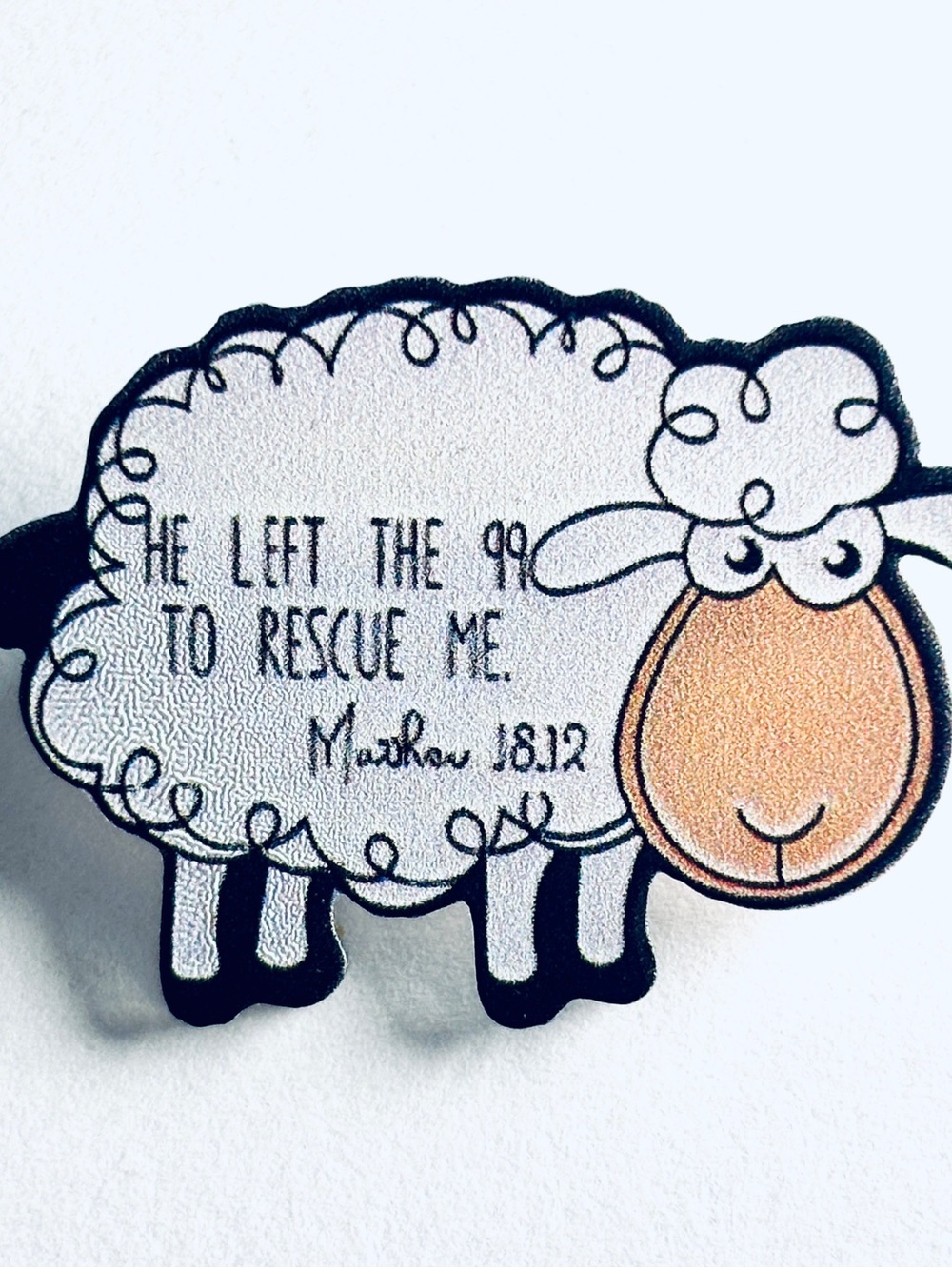 Bible Quote Lamb Acrylic Unisex Brooch, NWT